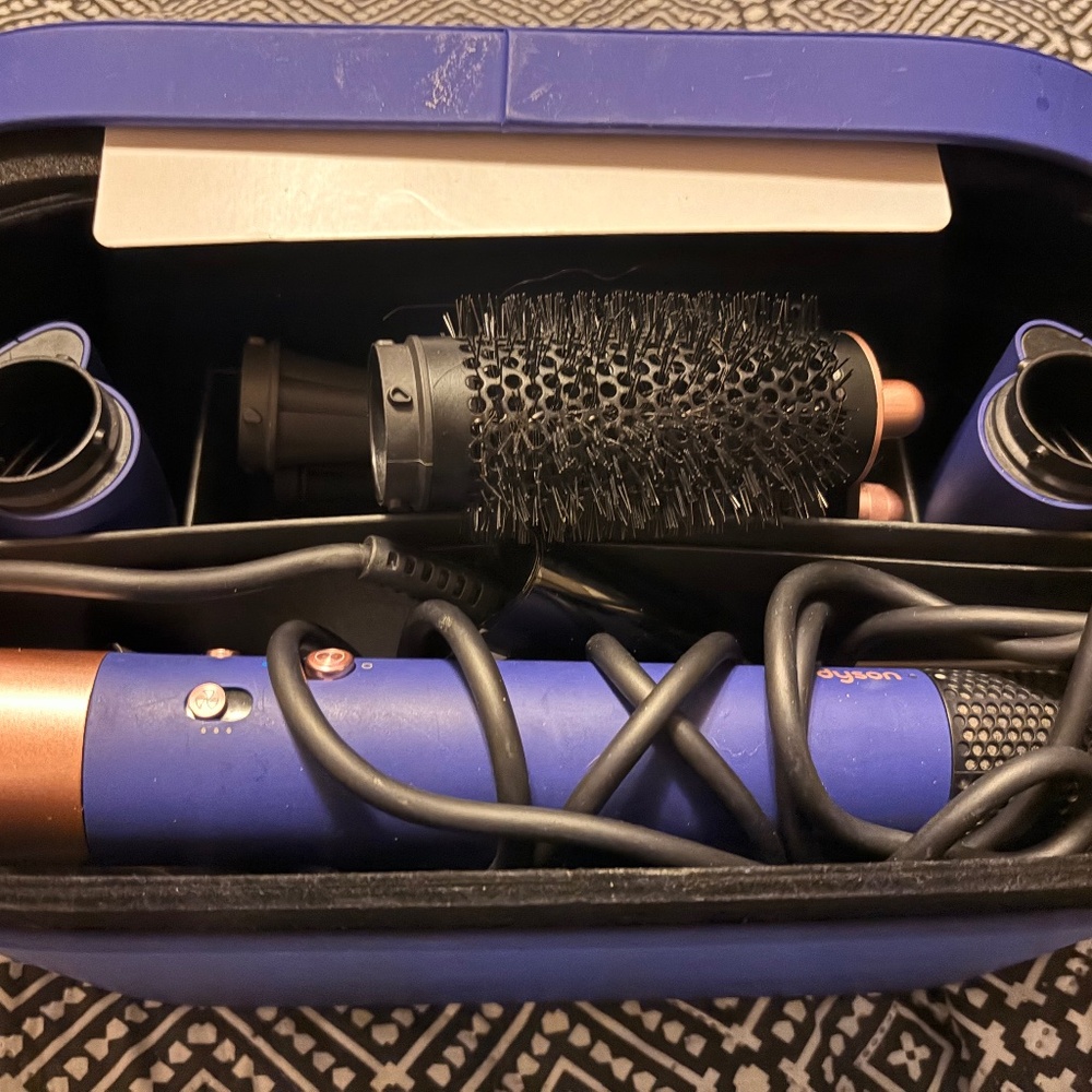 Navy blue Dyson air wrap
